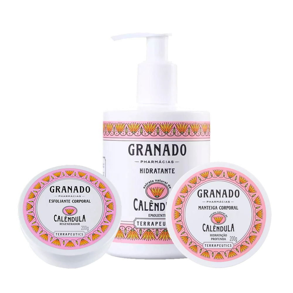 Granado Calêndula Kit Esfoliante + Hidratante + Manteiga Corporal