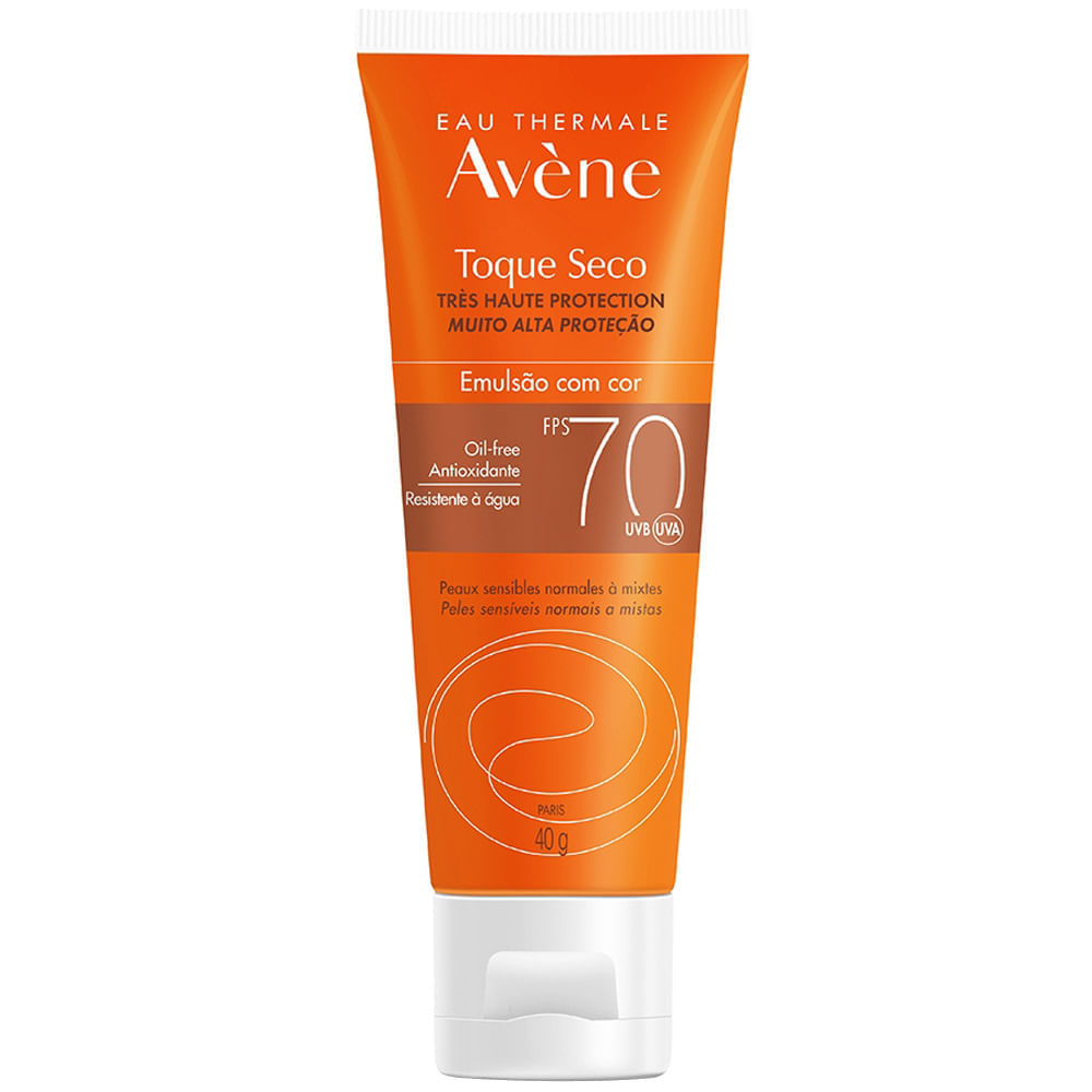 Protetor Solar com Cor Avène Emulsão Solar Toque Seco FPS 70 Color Universal