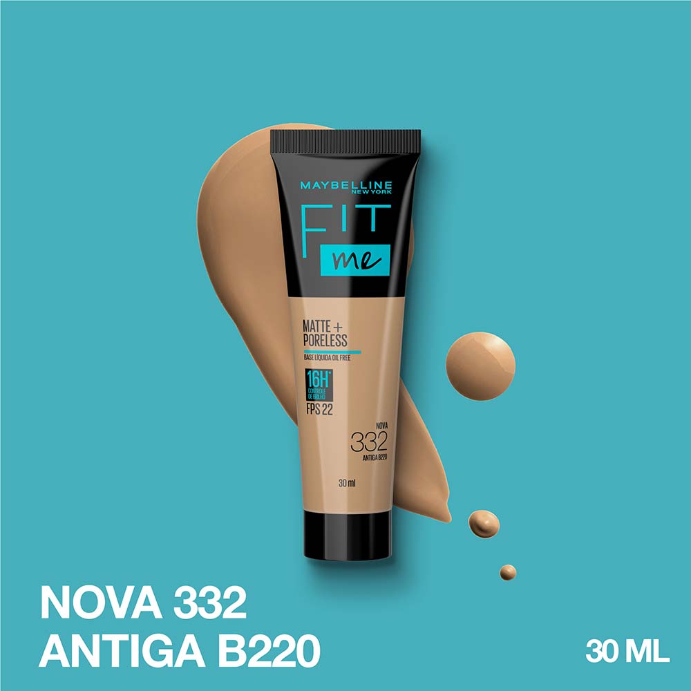 Base Líquida Maybelline NY Fit Me Matte FPS22 332