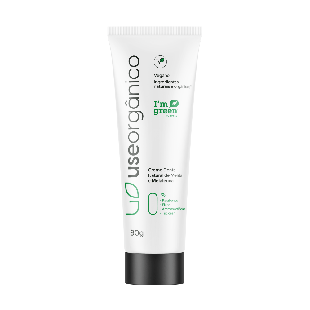 reme Dental Natural e Vegano de Menta e Melaleuca 90g - Use Orgânico