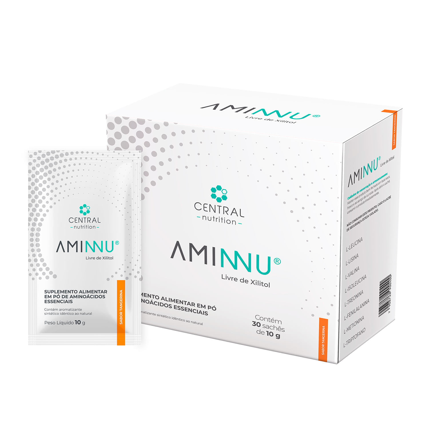 AMINNU® Sem Xilitol  10g 30 Sachês Tangerina