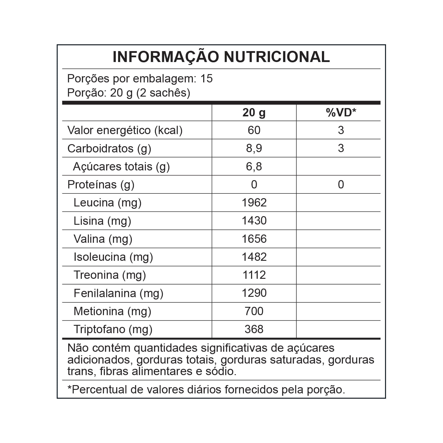 AMINNU® Sem Xilitol  10g 30 Sachês Tangerina