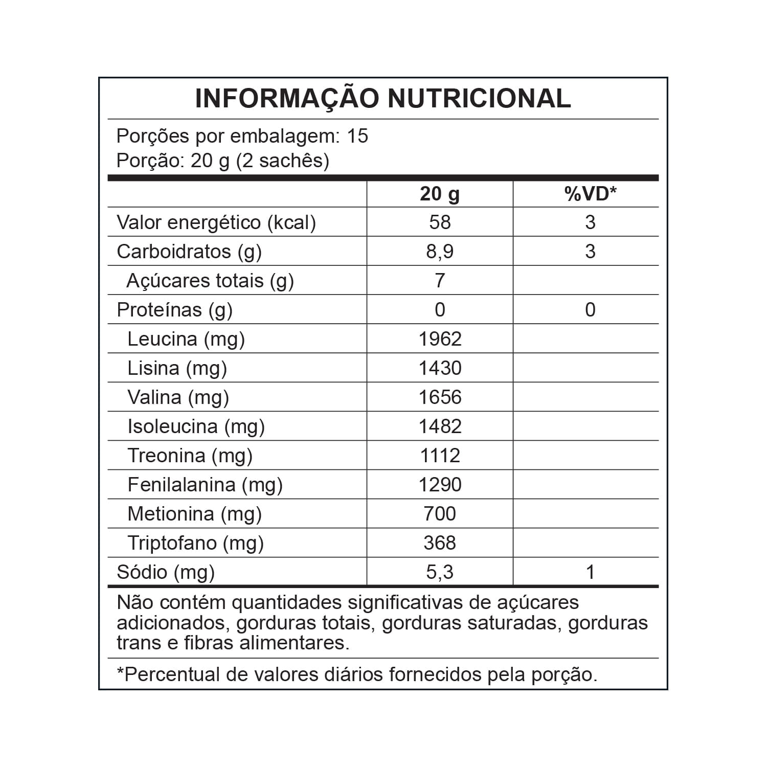Aminnu Sem Xilitol 10g 30 Sachês Limão