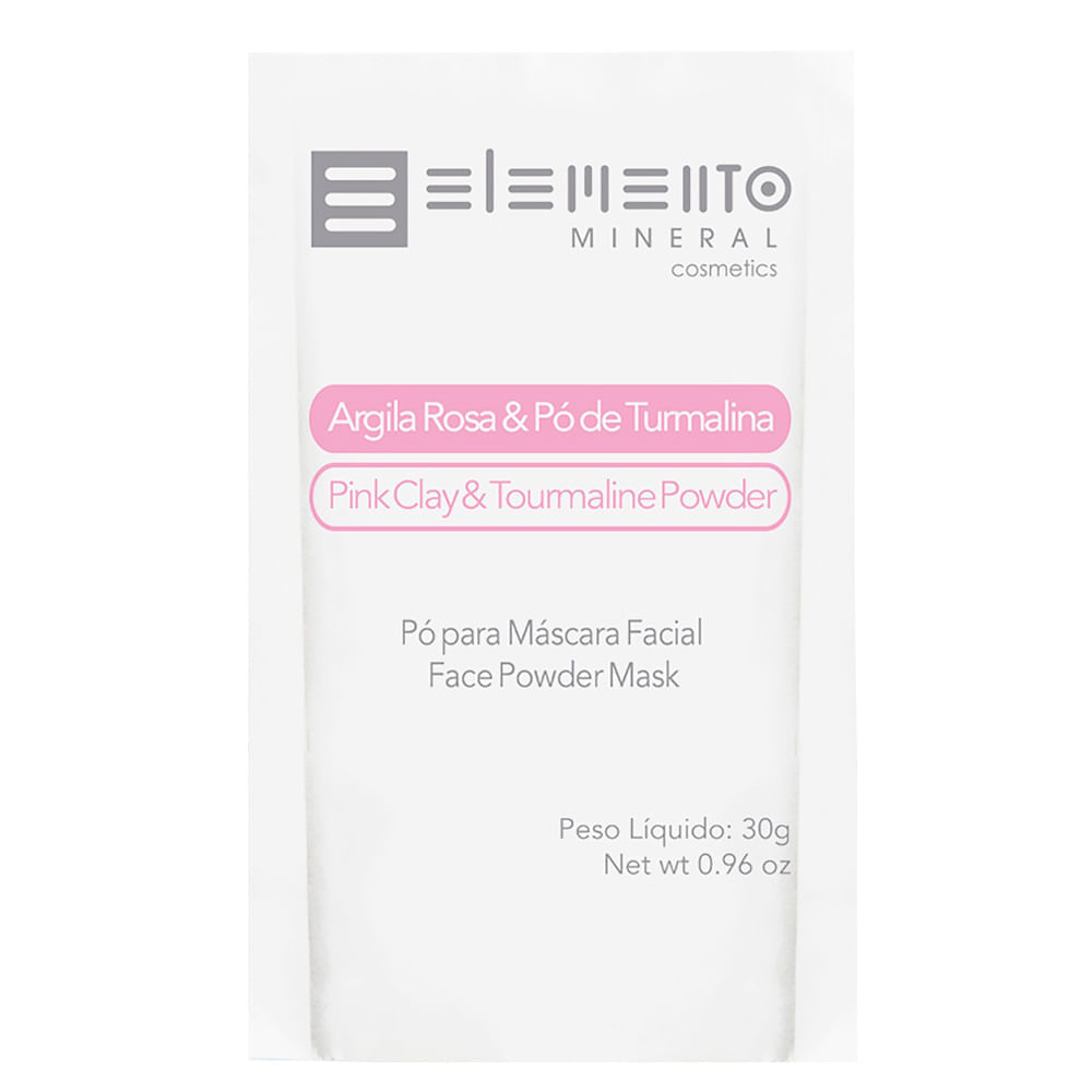 Máscara Facial Elemento Mineral Argila Rosa com Pó de Turmalina 30g