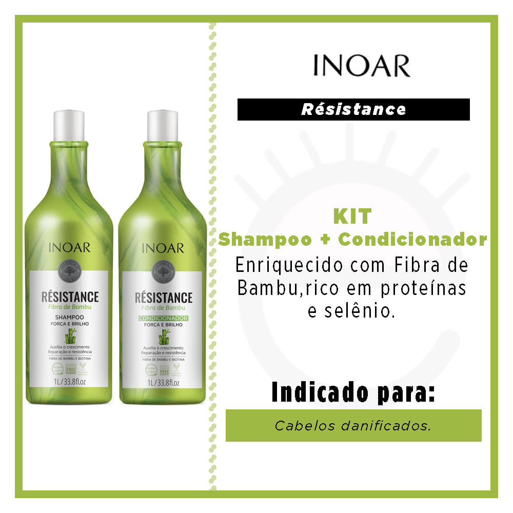 Inoar Résistance Fibra de Bambu Kit  Shampoo + Condicionador Kit