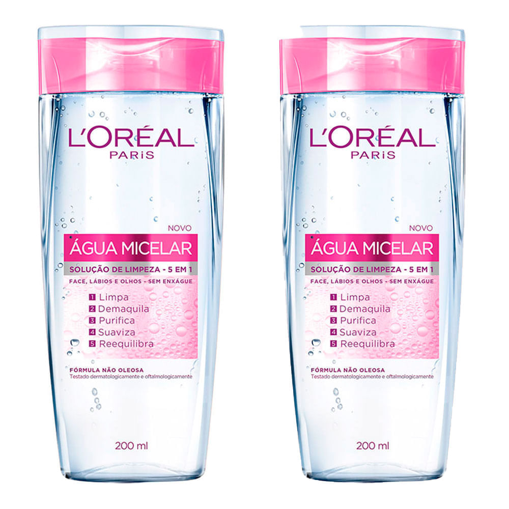 L’Oréal Paris Solução de Limpeza Kit  2 Água Micelar 5 em 1 Kit