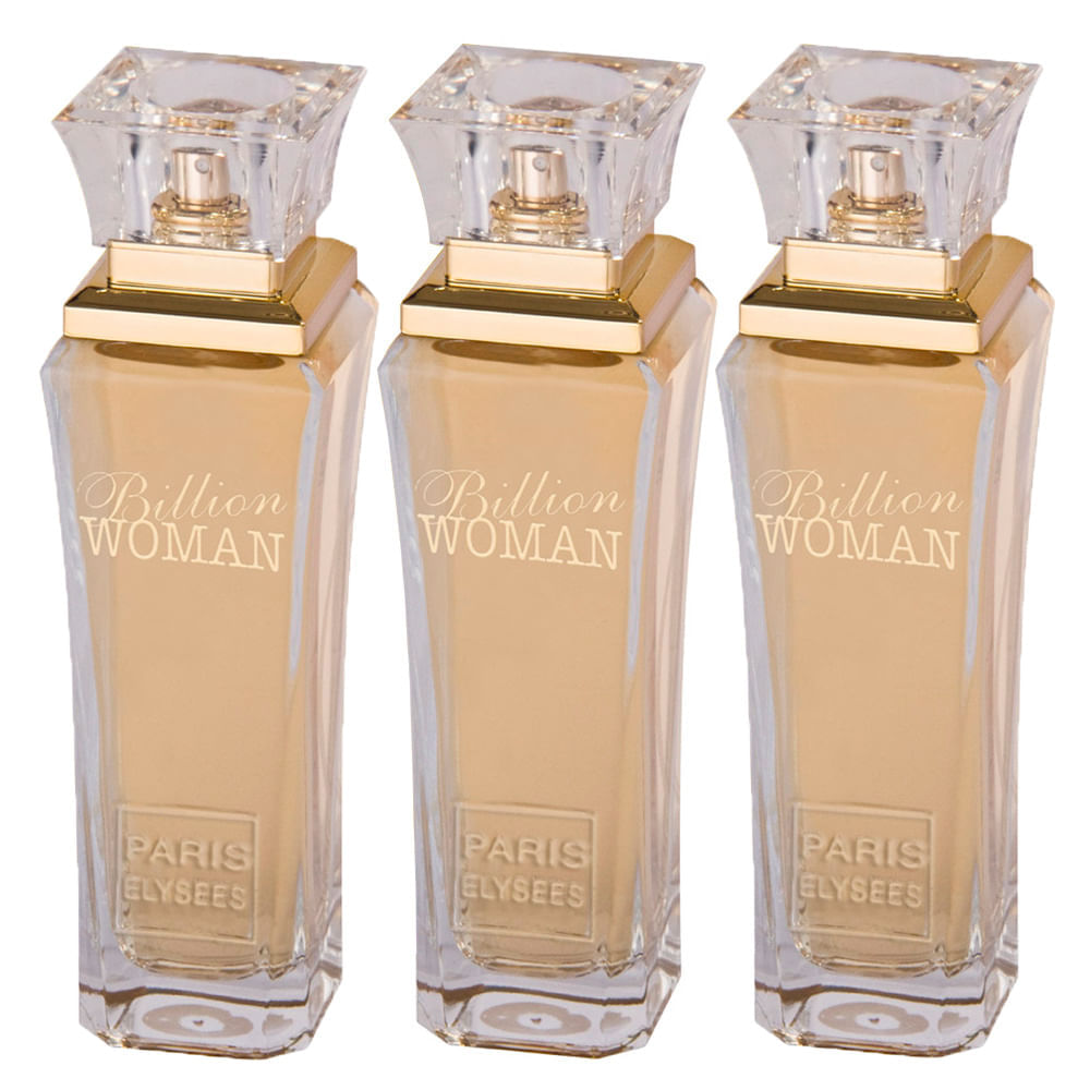 Paris Elysees Billion Woman Leve 3 Pague 2  Eau De Toilette + Eau De Toilette + Eau De Toilette Kit