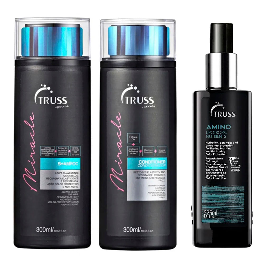 Truss Kit  Protetor Térmico + Shampoo + Condicionador Kit