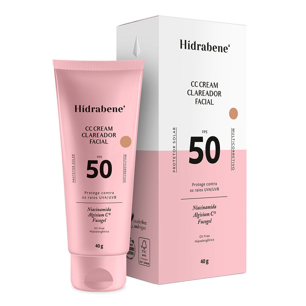 Protetor Solar Hidrabene Cc Cream Facial Fps 50 40g