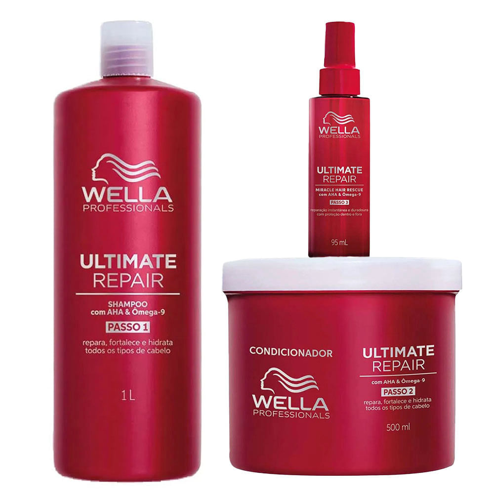 Wella Professionals Ultimate Repair Kit – Shampoo + Condicionador + Leavein Kit