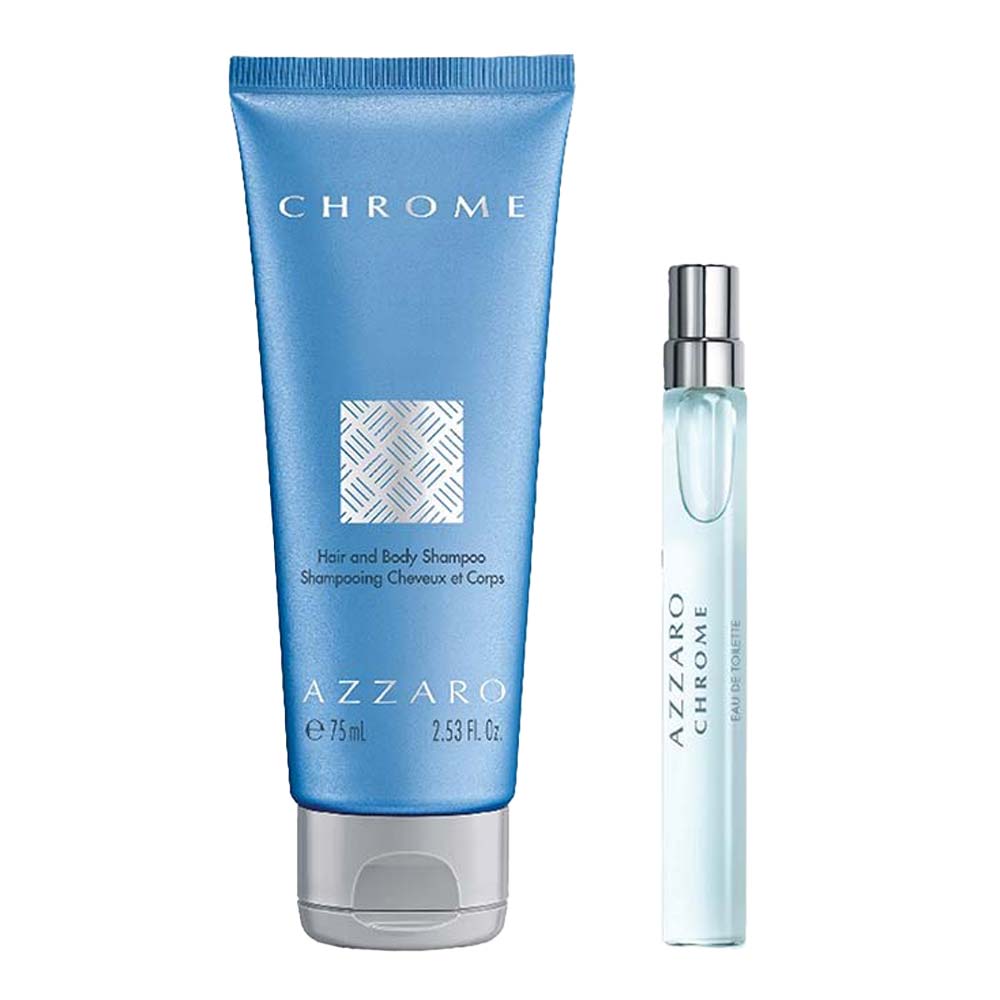 Chrome Azzaro Coffret  Perfume Masculino EDT + Gel de Banho + Travel Size Kit