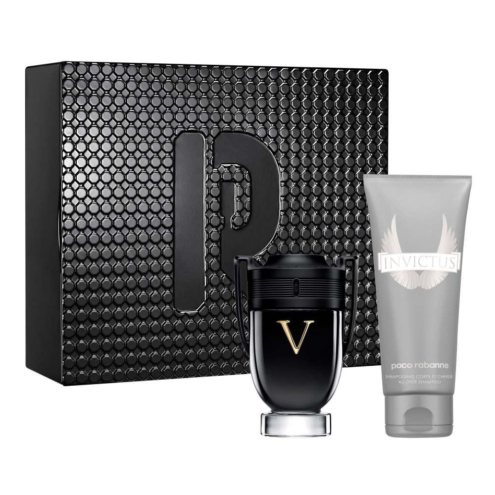 Rabanne Invictus Victory Coffret  Perfume Masculino EDP + Shampoo Completo Kit