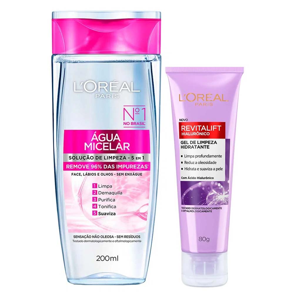 L´Oréal Paris Kit  Água Micelar + Gel de Limpeza Antiidade Kit