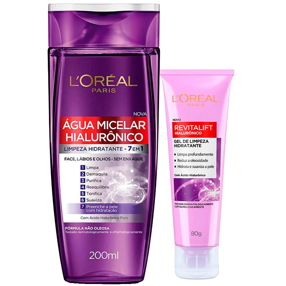 L´oréal Paris Revitalift Hialurônico Kit – Água Micelar + Gel De Limpeza Kit