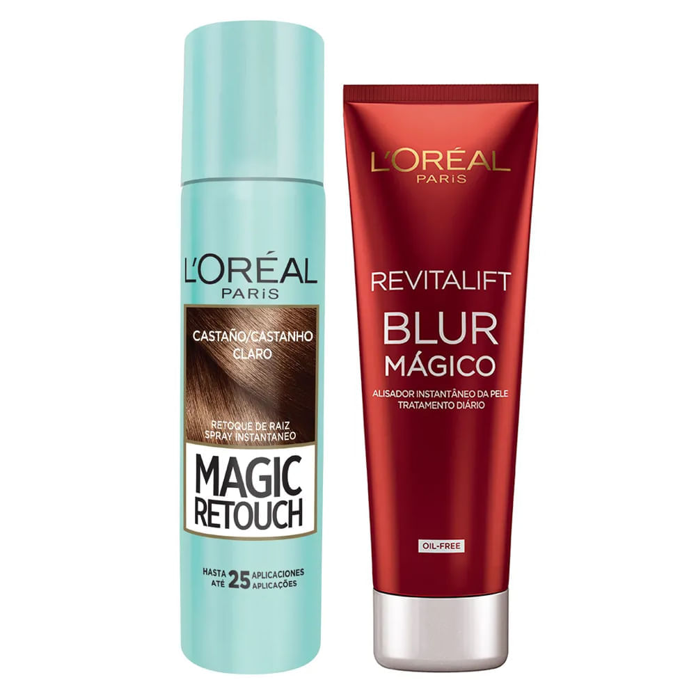 L’Oréal Paris Magic Blur Kit  Corretivo Castanho Claro + Aperfeiçoador Kit