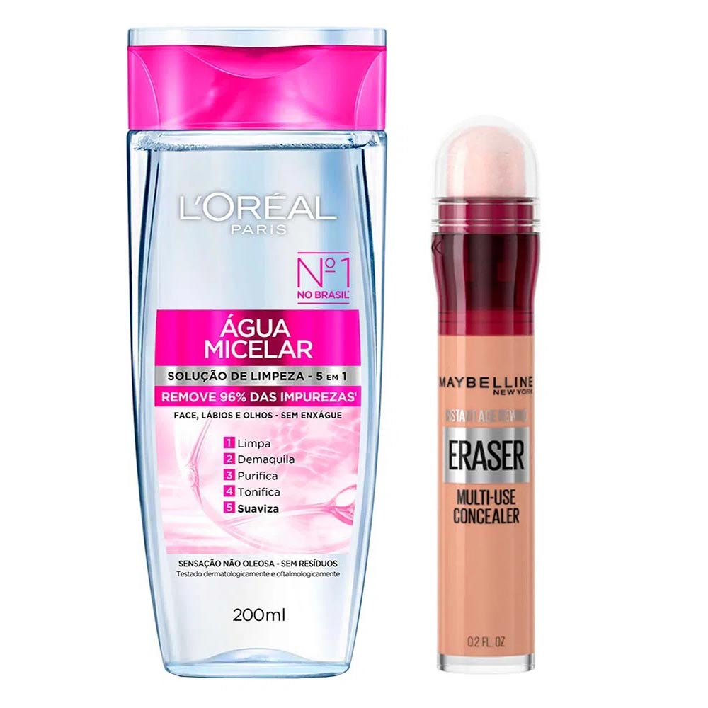 L’Oréal Paris + Maybelline Kit  Água Micelar Solução de Limpeza + Corretivo Líquido Honey Kit