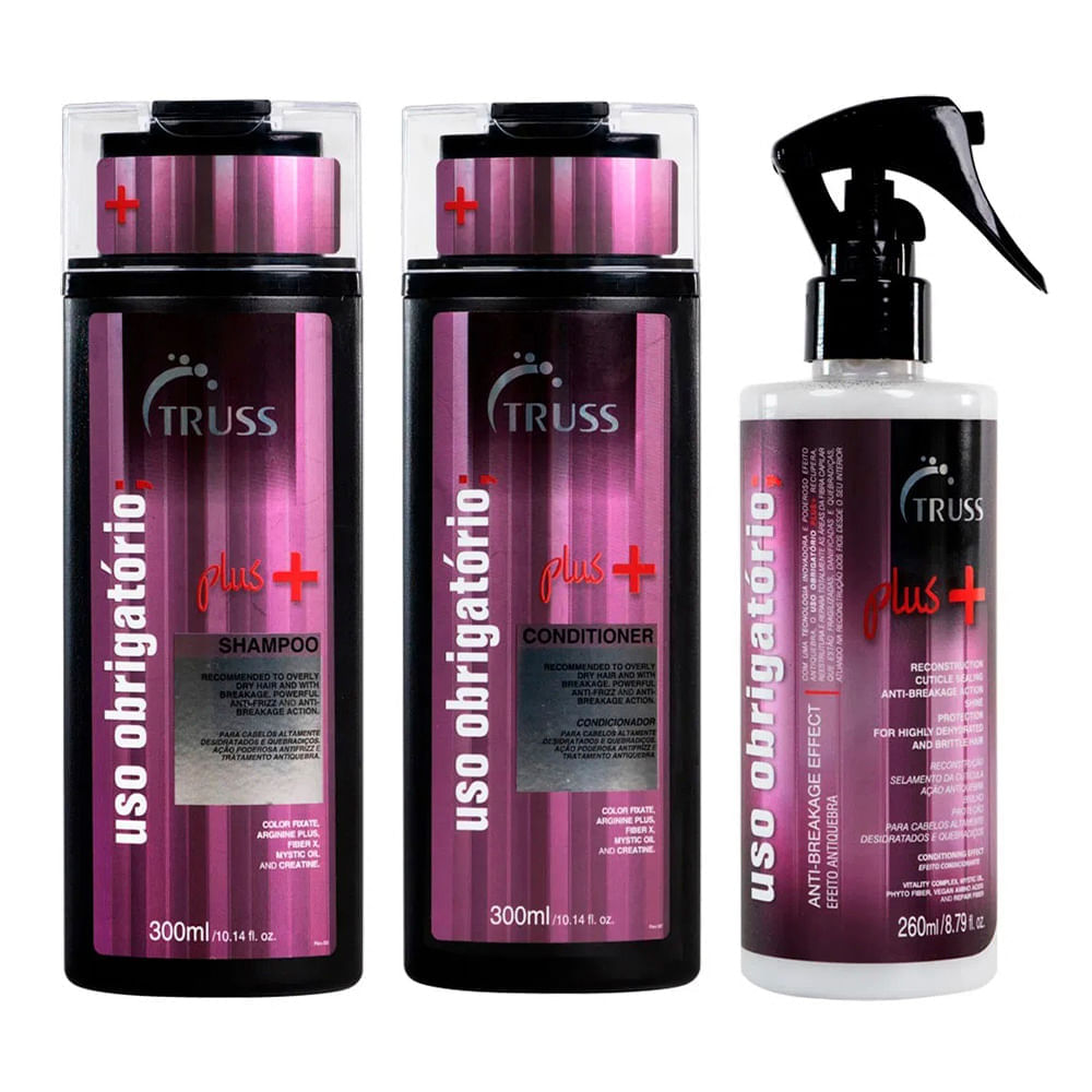 Truss Uso Obrigatório Plus+ Kit – Condicionador + Reconstrutor + Shampoo Kit