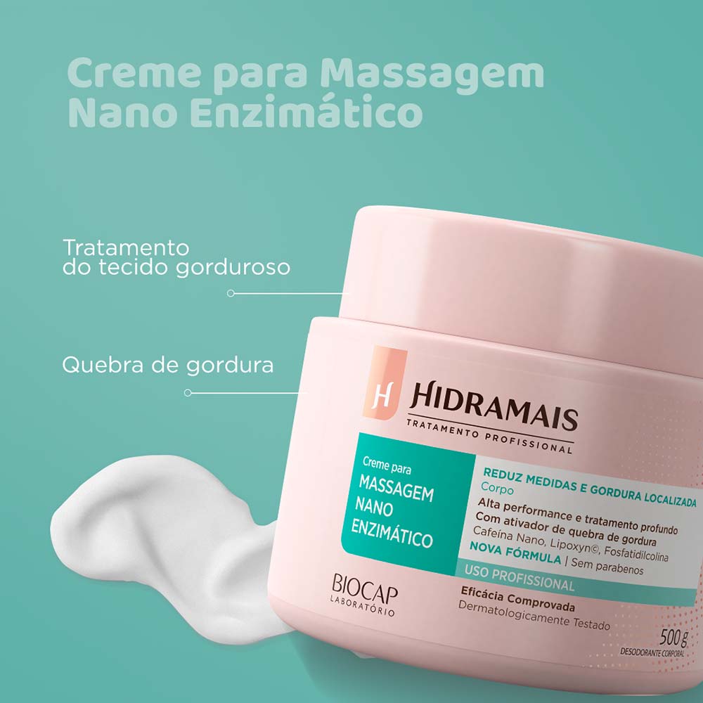 Creme para massagem Hidramais Nano Enzimático 500g