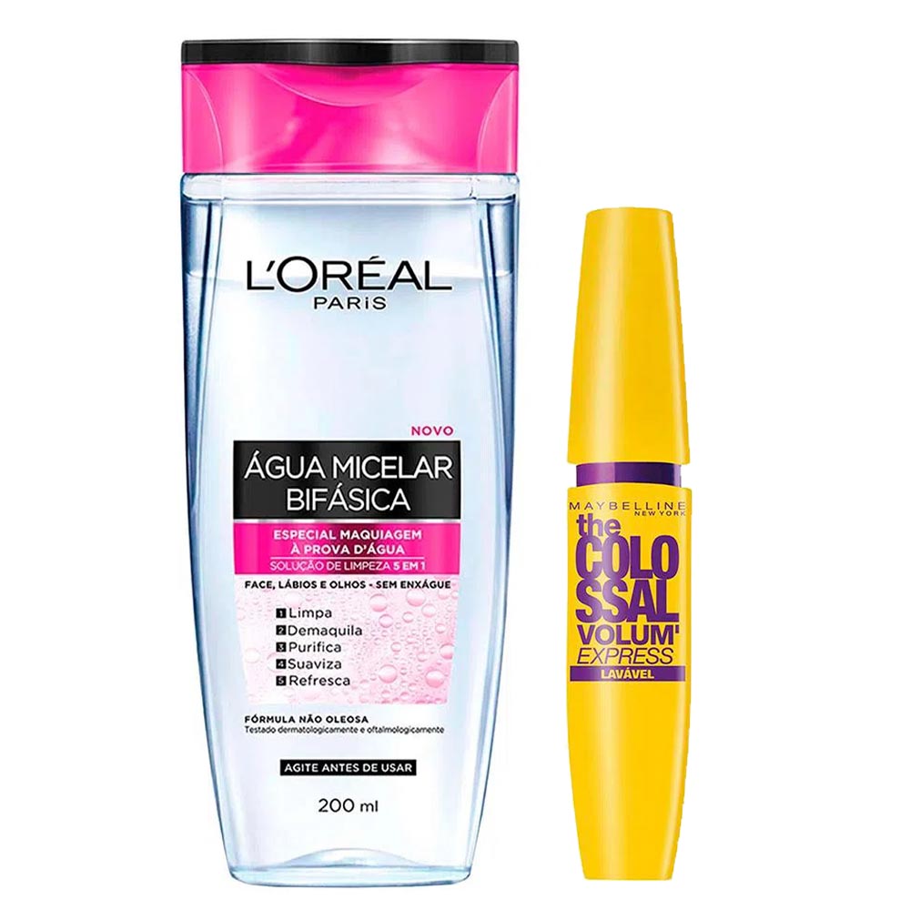 L’Oréal Paris + Maybelline Kit  Água Micelar Bifásica + Máscara de Cílios Kit