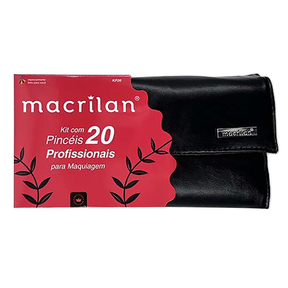 Macrilan Kit com 20 Pincéis para Maquiagem KP20 Kit