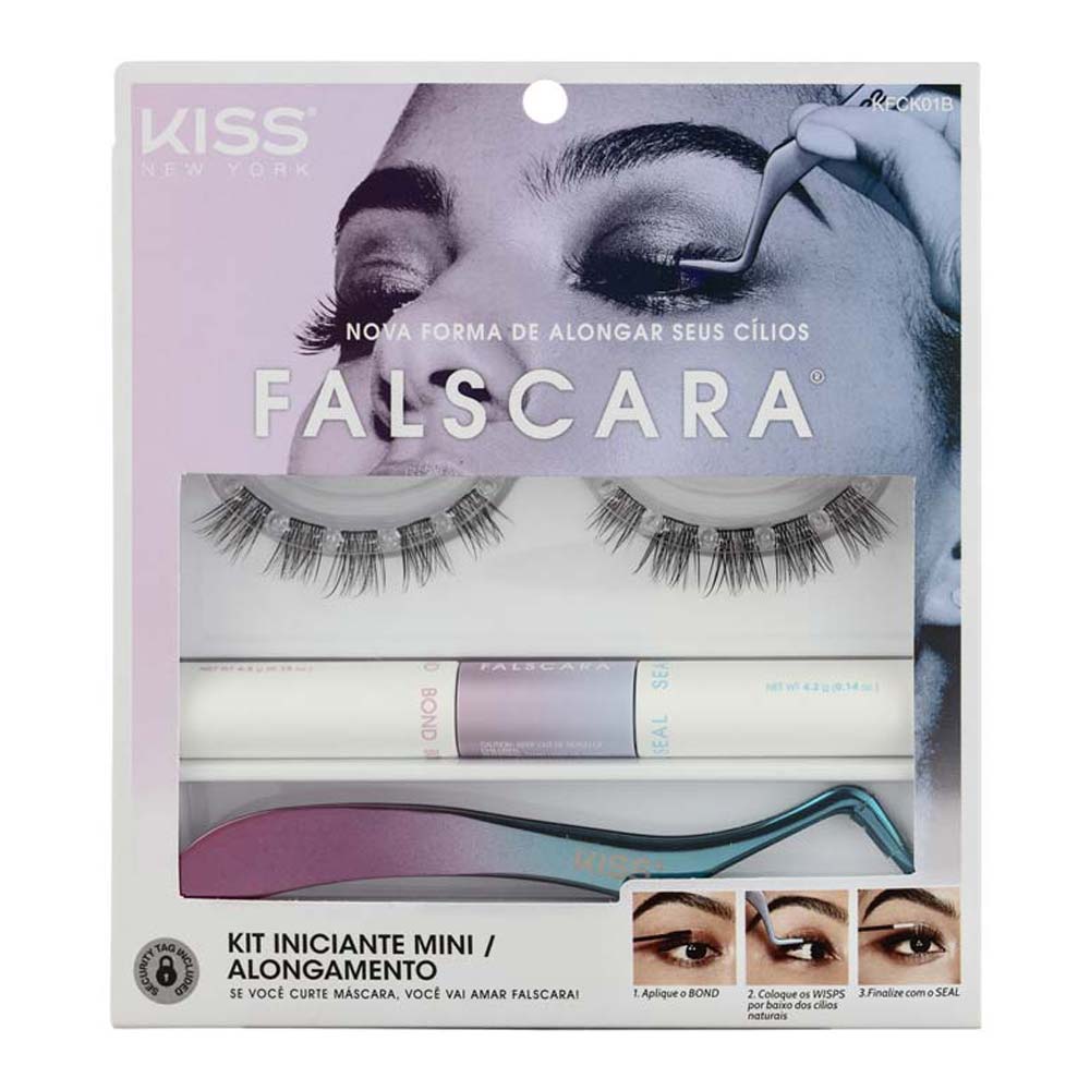 Kiss New York Falscara Kit Essencial Iniciante Cílios Postiços Kit