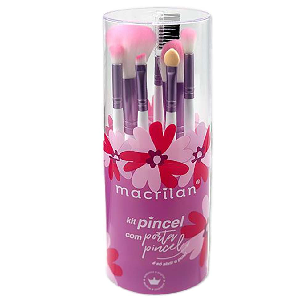 Macrilan Kit com 7 Pincéis para Maquiagem KP93R Kit
