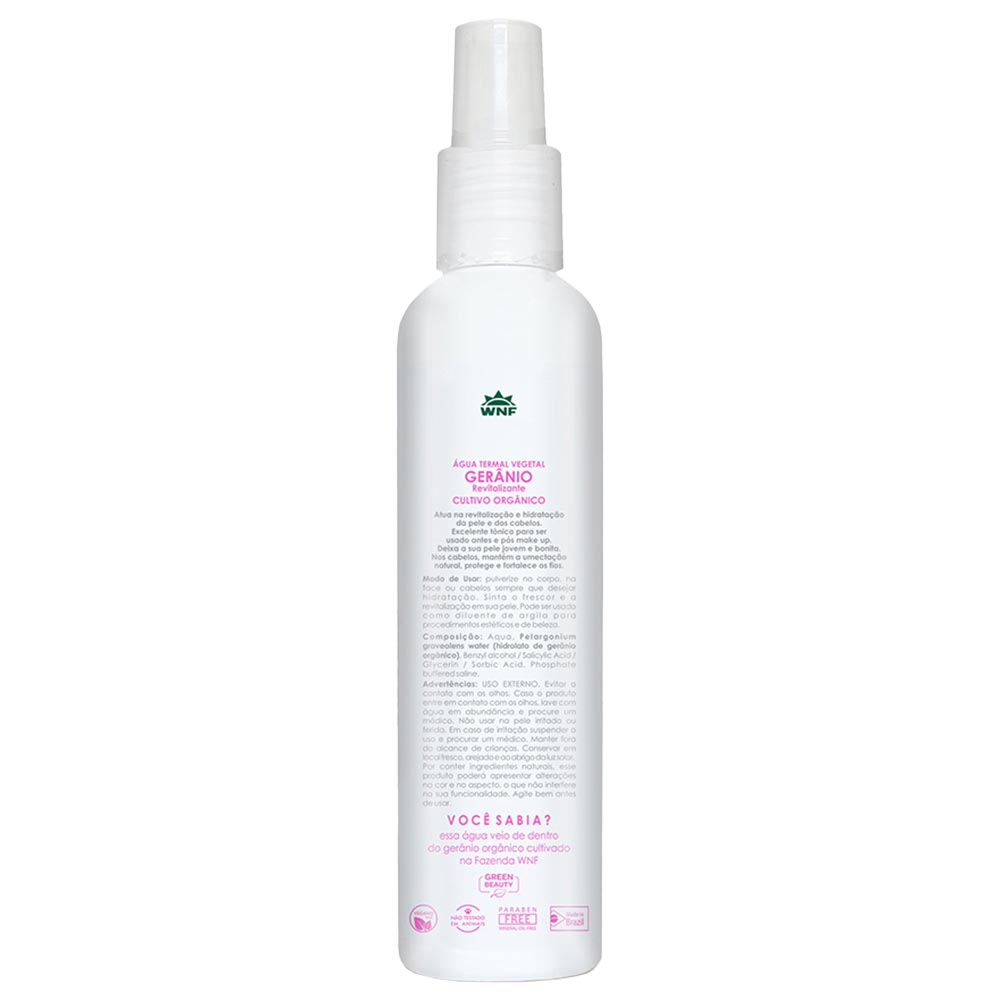 Água Termal Vegetal WFN – Gerânio 200ml