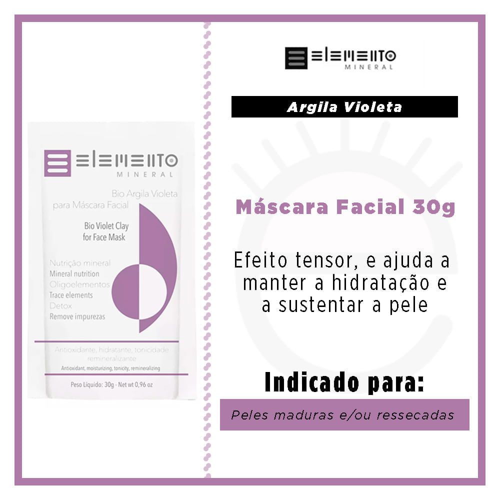 Máscara Facial Elemento Mineral  Argila Violeta 30g