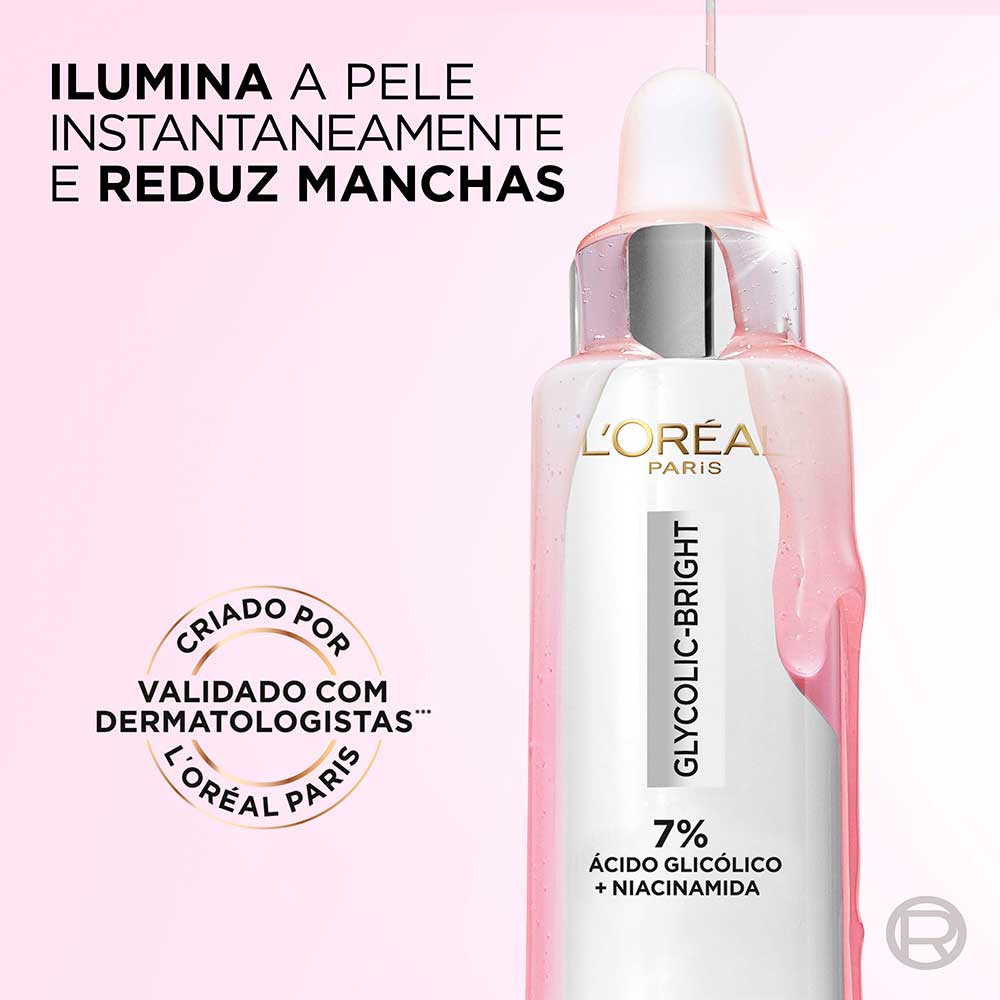 L'Oréal Paris Glycolic Bright Kit – Gel Creme Dia + Gel Creme Noite + Sérum + Gel de Limpeza Kit