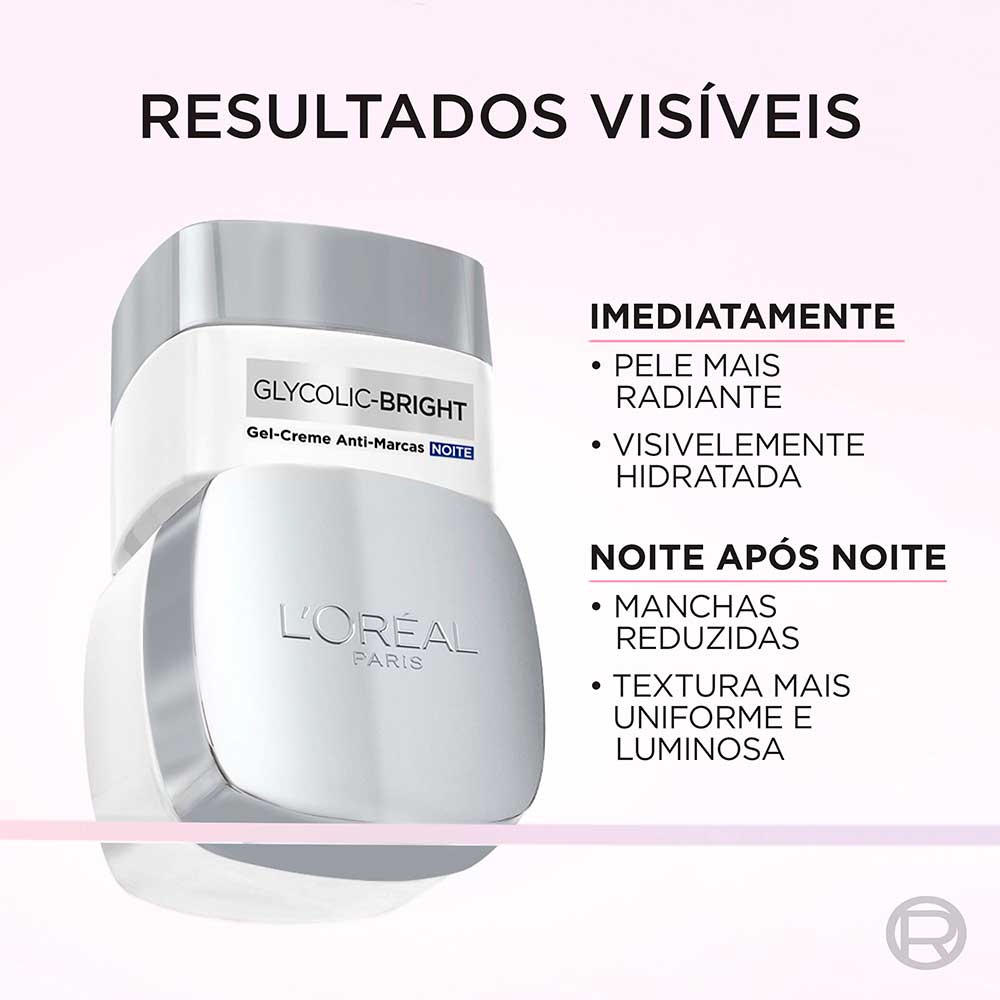 L'Oréal Paris Glycolic Bright Kit – Gel Creme Dia + Gel Creme Noite + Sérum + Gel de Limpeza Kit