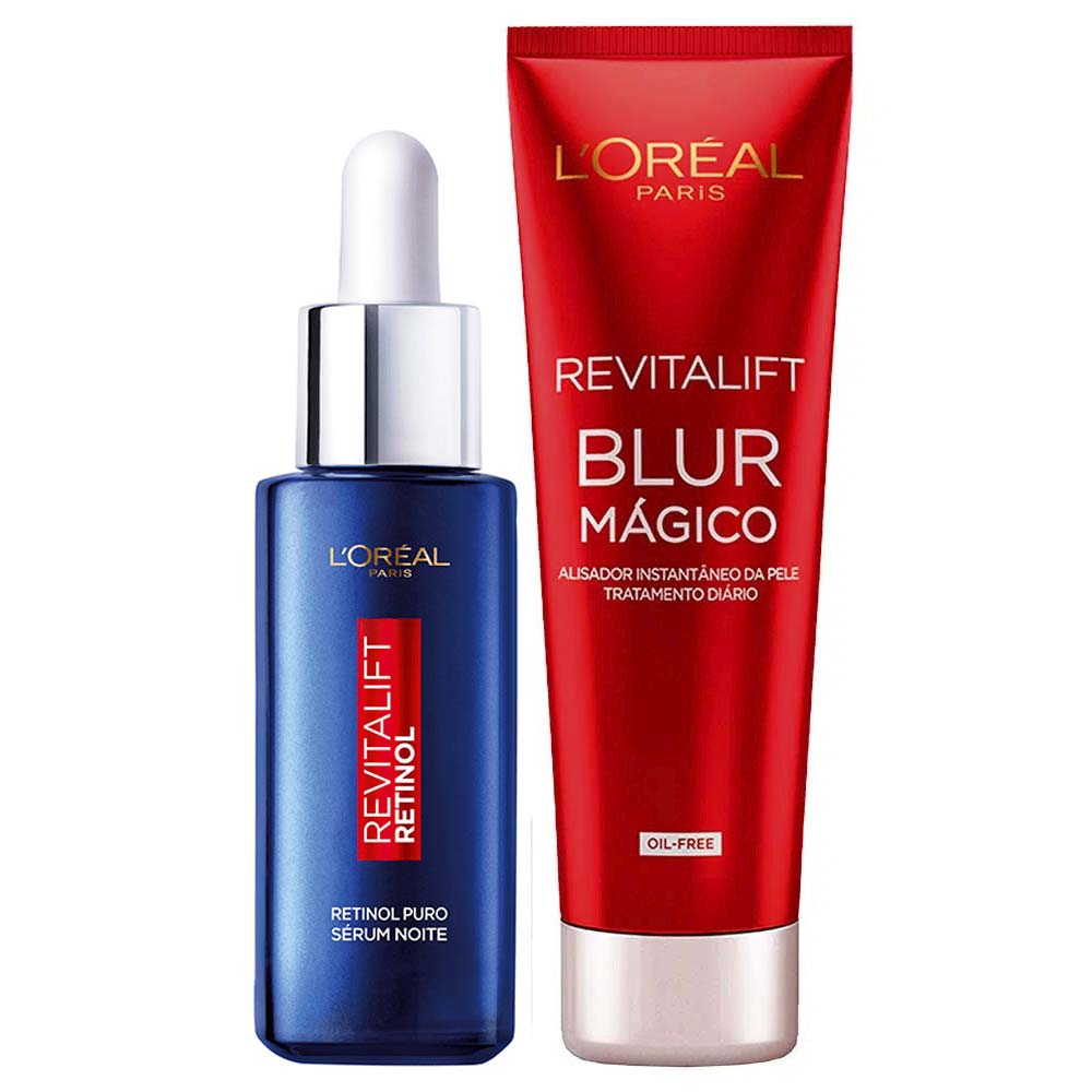L’oréal Paris Revitalift Kit – Sérum Facial Antirrugas Noturno Retinol 30ml + Primer Blur Mágico 27g Kit