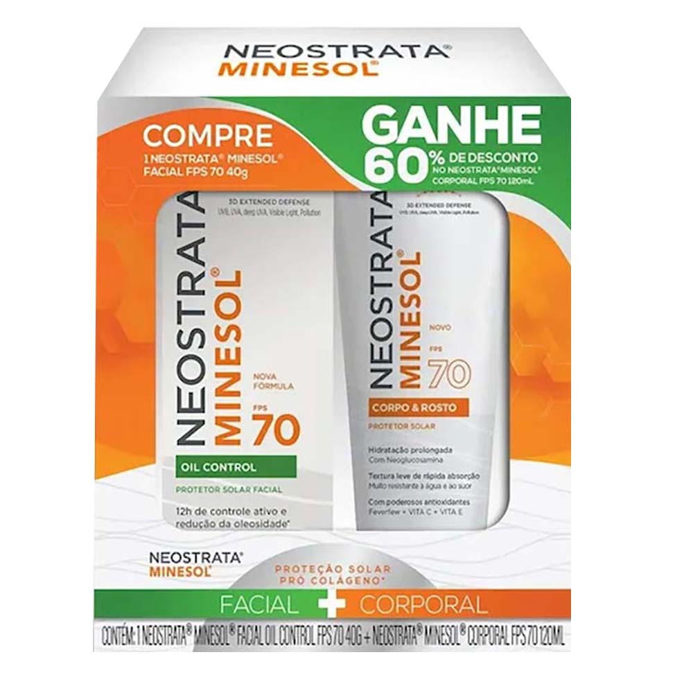 Neostrata Minesol Kit  Protetor Solar Facial FPS70 + Protetor Solar Corpo e Rosto FPS70 Kit