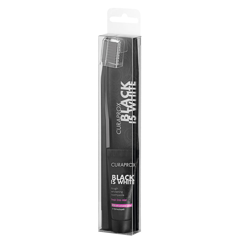 Kit Curaprox Black is White Escova de Dentes + Creme Dental
