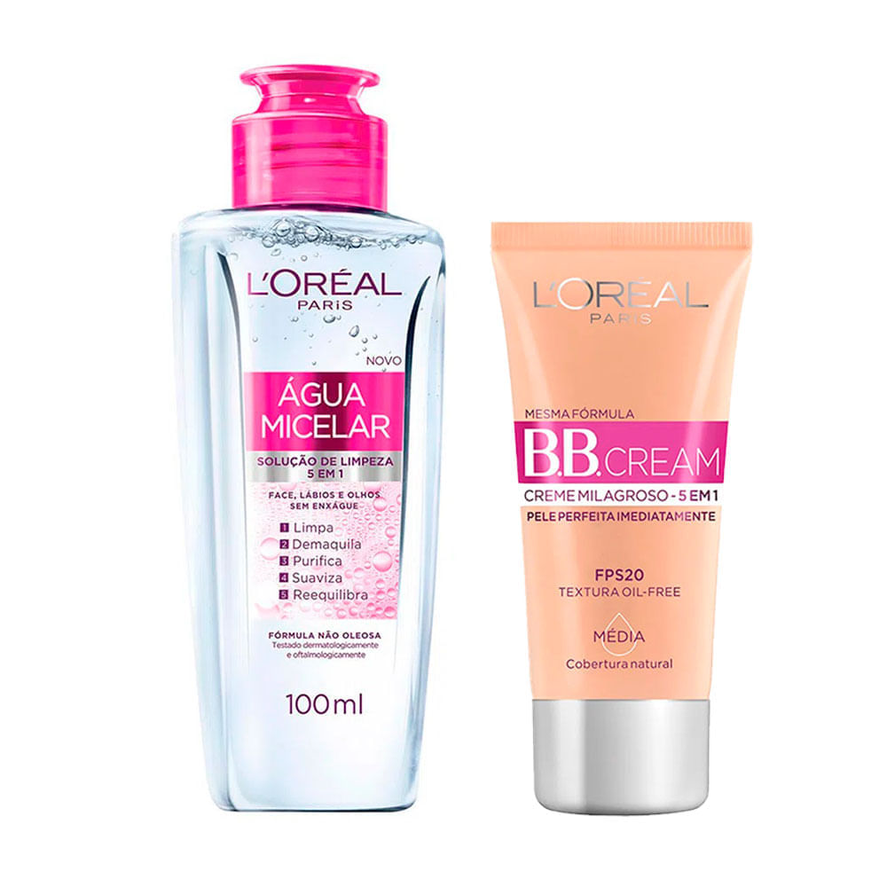 L'Oréal Paris Kit Skin Care  Água Micelar + BB Cream Médio Kit