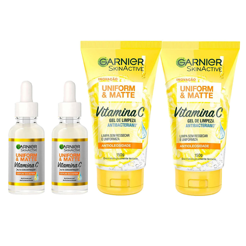 Garnier Antimarcas Vitamica C Kit  2x Gel De Limpeza Facial + 2x Sérum Facial Antimarcas Kit