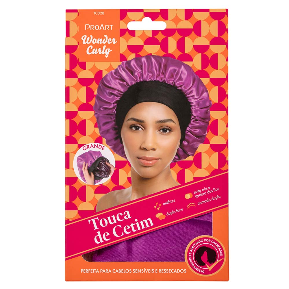 Touca de Cetim ProArt Wonder Curly Camada G Rosa