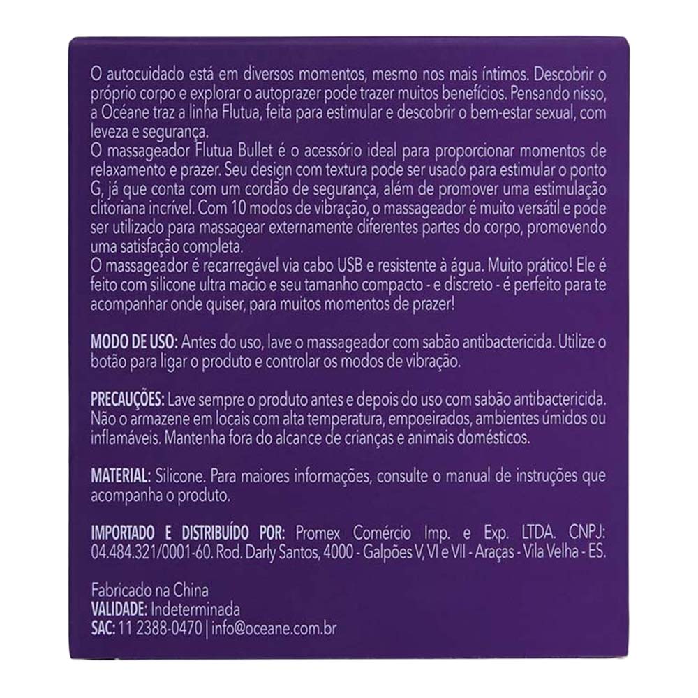 Vibrador Flutua Bullet Oceane Roxo