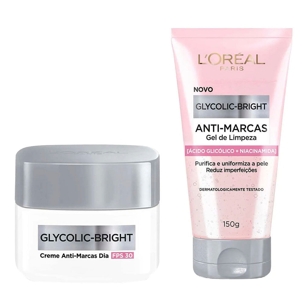 L'Oréal Paris Glycolic Bright Kit – Gel de Limpeza + Gel Creme Dia Kit