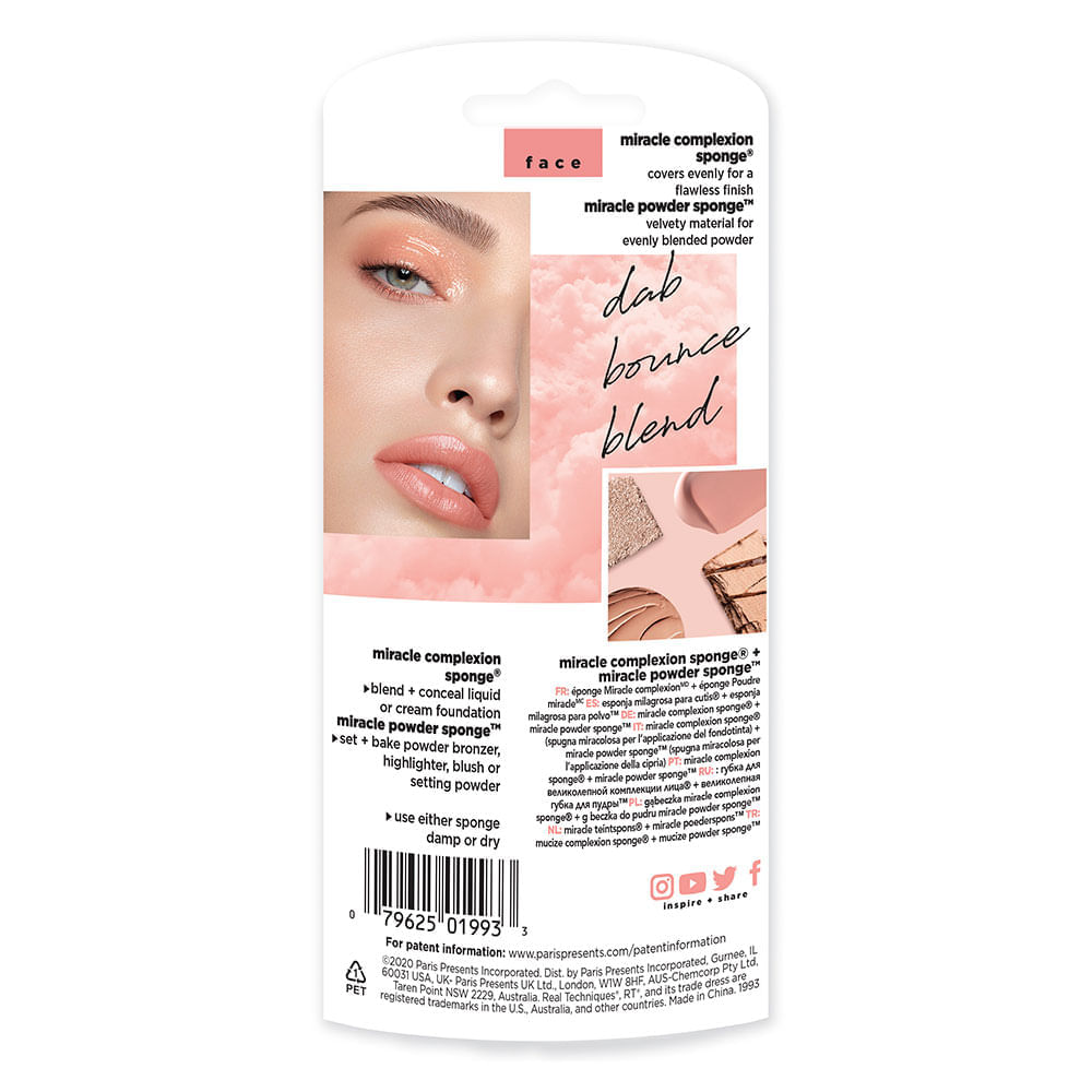 Real Techniques  Esponjas Kit – Esponja para Base + Esponja para Pó Kit