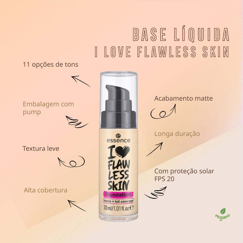 Base Líquida Essence  I Love Flawless Skin 10 Light Porcelain