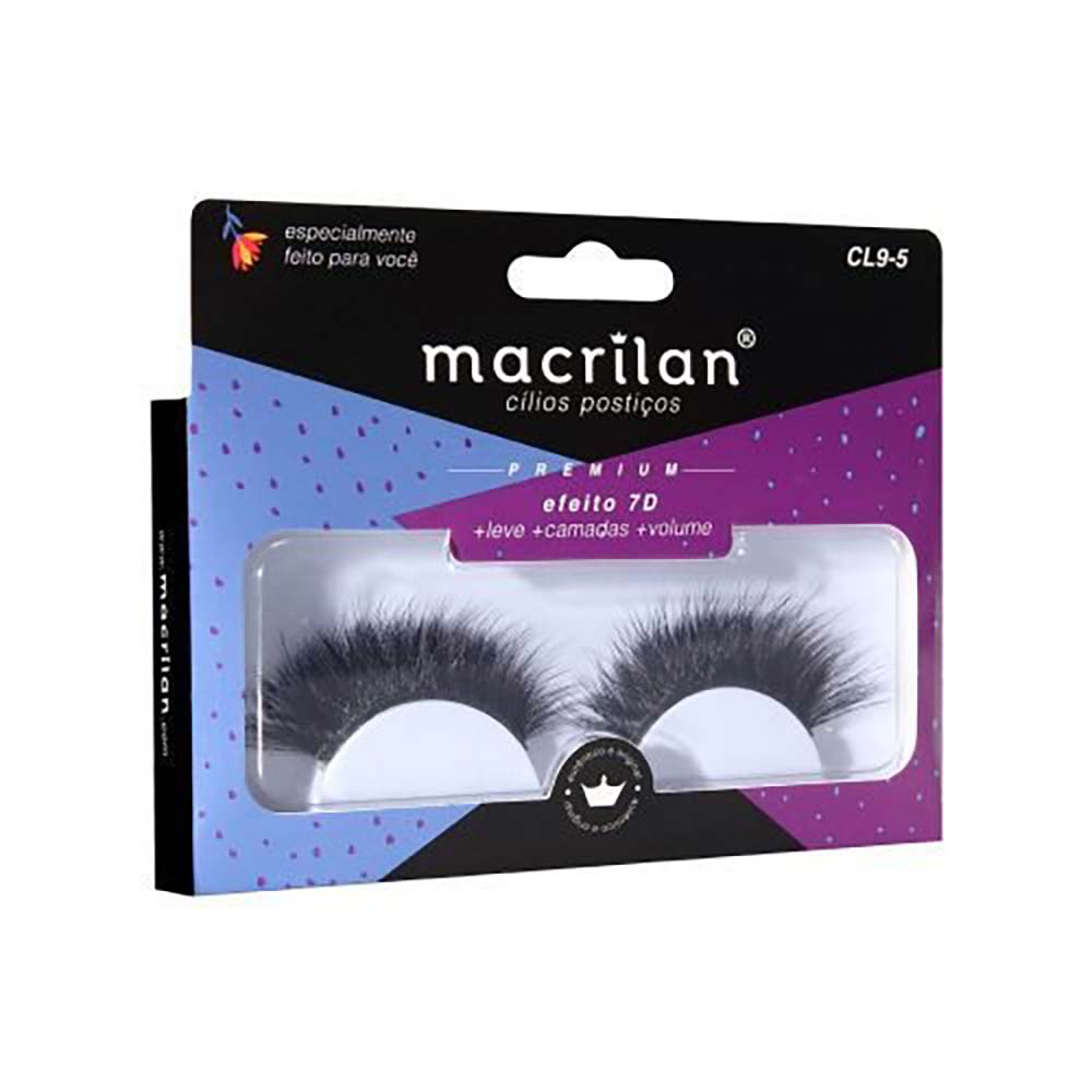 Cílios Postiços Macrilan  Efeito 7D Alongado CL95