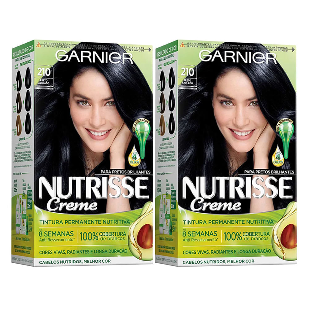 Kit Garnier Nutrisse  Coloração 210 Café Azulado Kit