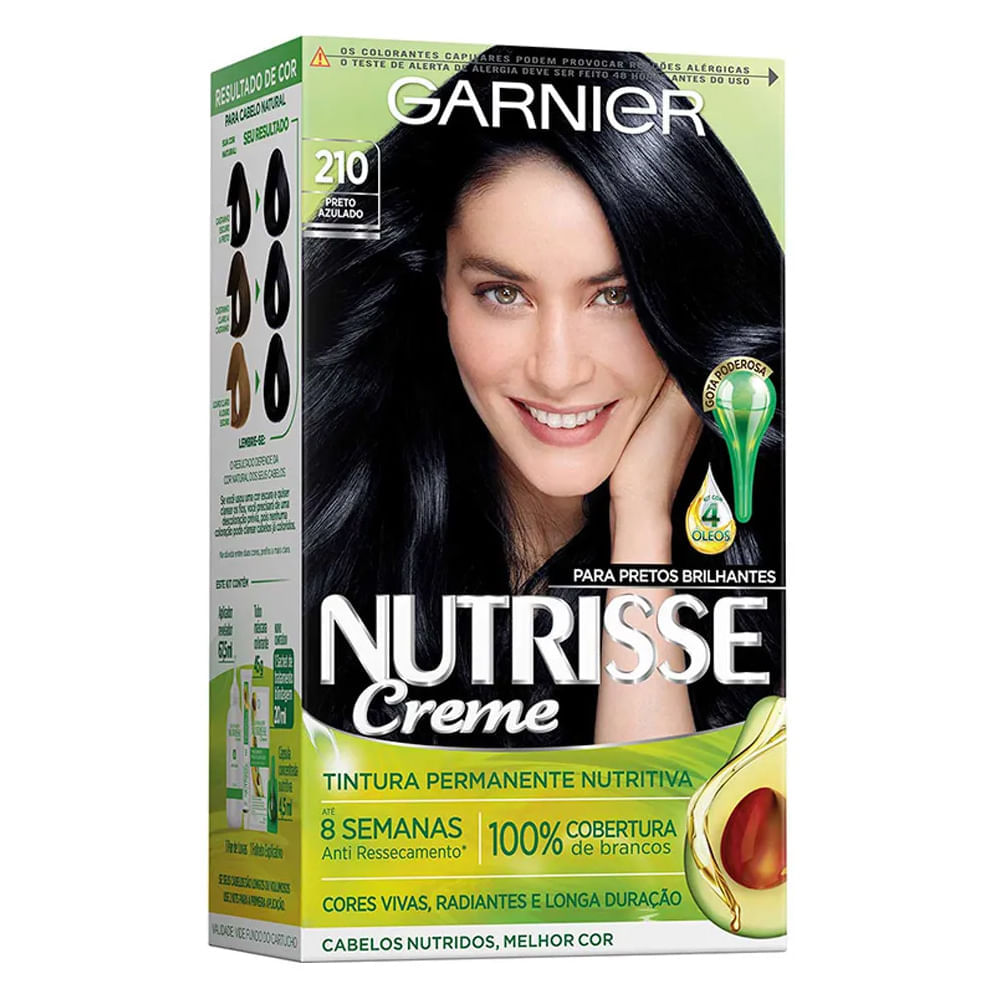 Kit Garnier Nutrisse  Coloração 210 Café Azulado Kit