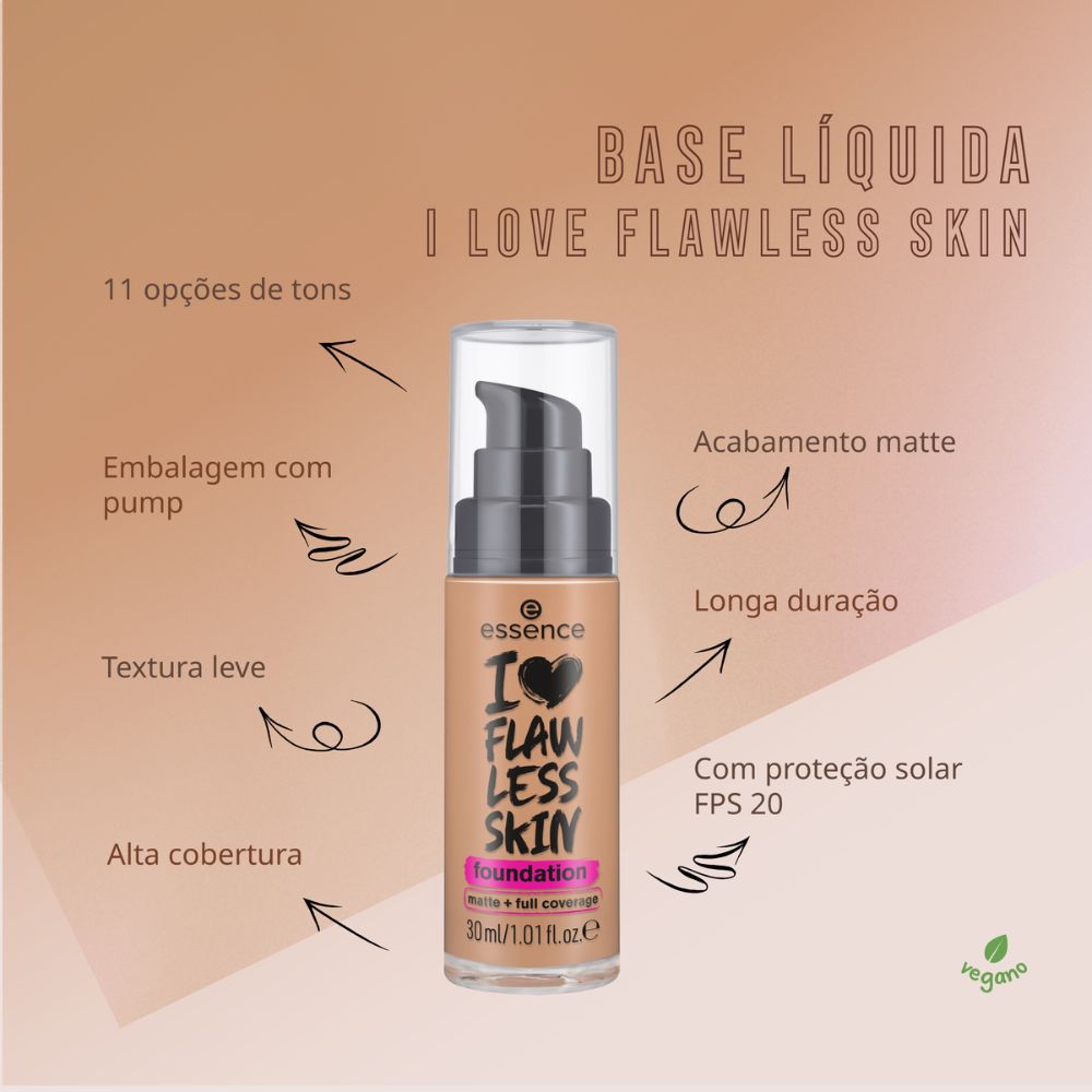 Base Líquida Essence  I Love Flawless Skin 70 Light Sand