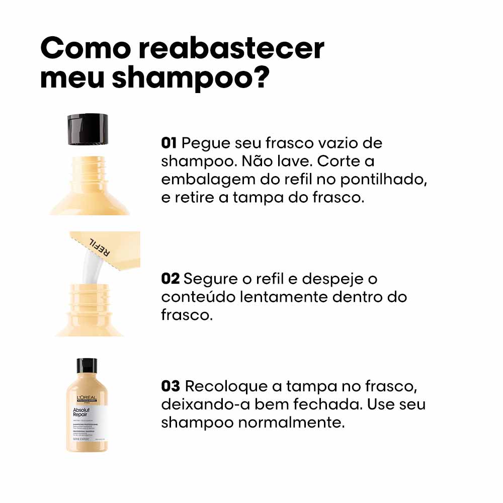 Refil Shampoo Absolut Repair Gold Quinoa + Protein L'Oréal Professionnel 240ml