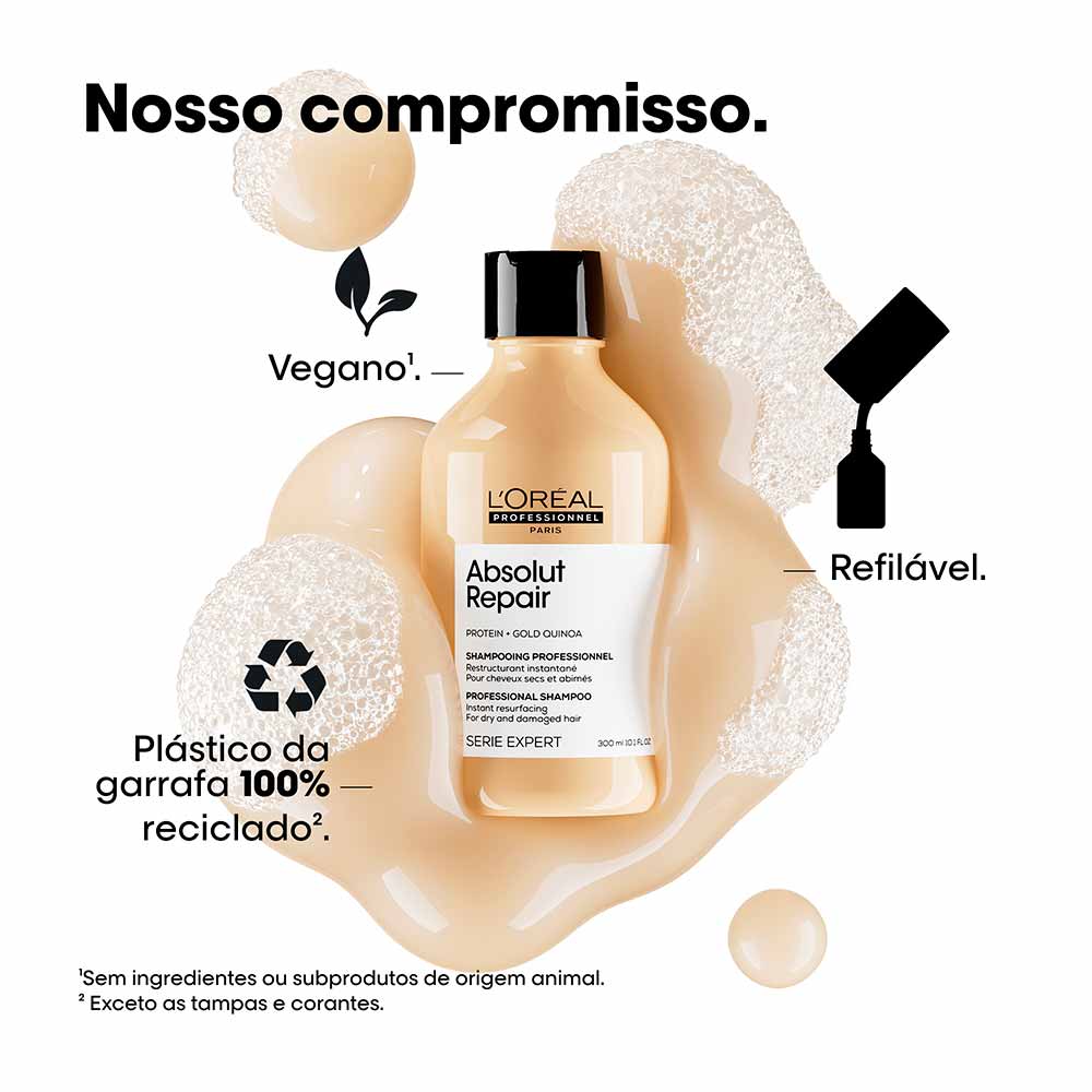 Refil Shampoo Absolut Repair Gold Quinoa + Protein L'Oréal Professionnel 240ml