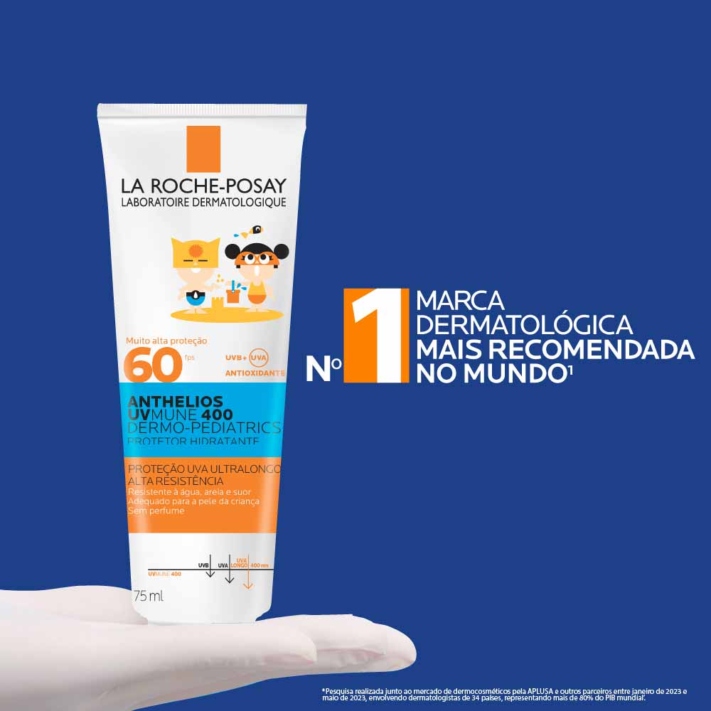 Protetor Solar Hidratante Infantil La RochePosay Anthelios UVMune 400 DermoPediatrics FPS60 75ml