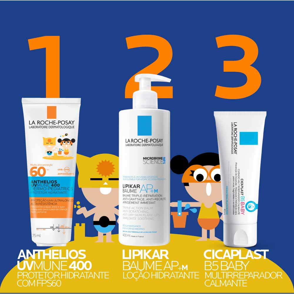 Protetor Solar Hidratante Infantil La RochePosay Anthelios UVMune 400 DermoPediatrics FPS60 75ml