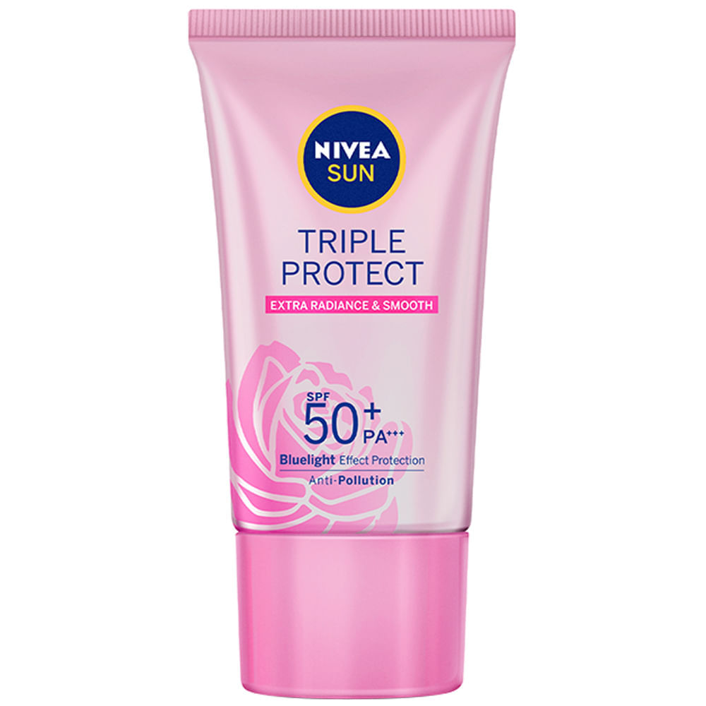 Nivea Sun Protetor Solar Facial Tripla Proteção Loção Pele Radiante Fps 50 40ml