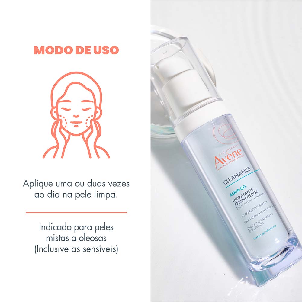 Hidratante Facial Eau Thermale Avène Cleanance  AquaGel 30g